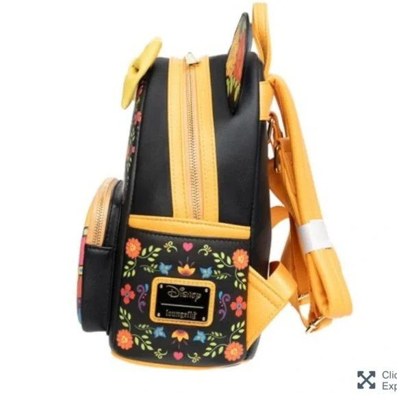 Loungefly Minnie Mouse Dia de los Muertos Sugar Skull Mini-Backpack - Picture 7 of 9